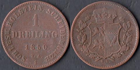 Шлезвиг-Гольштейн 1 дрейлинг 1850