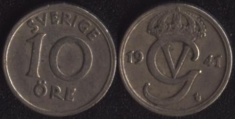 Швеция 10 оре 1941