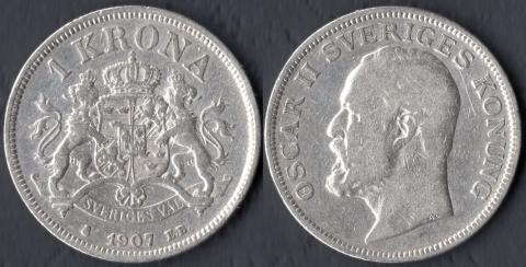 Швеция 1 крона 1907