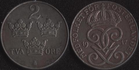Швеция 2 оре 1917