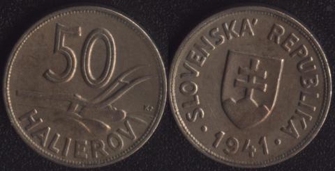 Словакия 50 хеллеров 1941