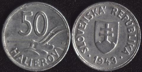 Словакия 50 хеллеров 1943 Словакия 50 хеллеров 1943
