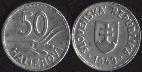 Словакия 50 хеллеров 1943