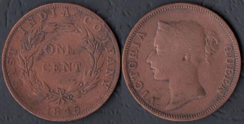 Стрейтс Сеттлементс 1 цент 1845
