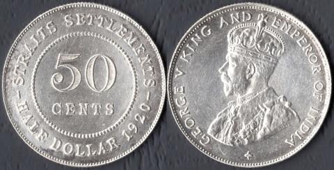 Стрейтс Сеттлементс 50 центов 1920