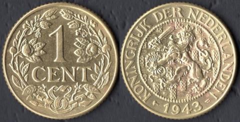 Суринам 1 цент 1943