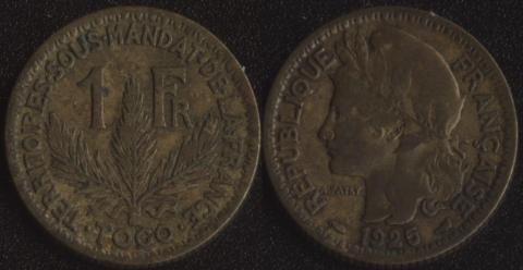 Того 1 франк 1925 Того 1 франк 1925