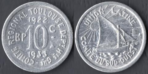 Тулуза 10 сантим 1922-1933