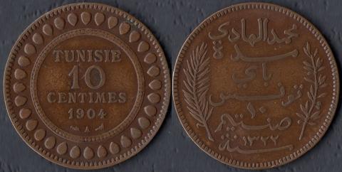 Тунис 10 сантим 1904