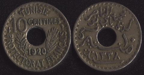 Тунис 10 сантим 1920