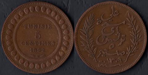 Тунис 5 сантим 1892