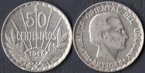 Уругвай 50 сентесимо 1943