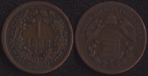 Венгрия 1 крейцер 1868