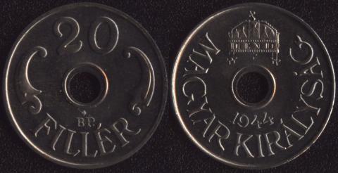 Венгрия 20 филлеров 1944