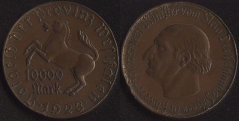 Вестфалия 10000 марок 1923 Вестфалия 10000 марок 1923