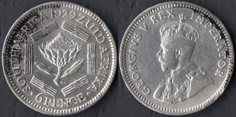 Южная африка 6 пенсов 1929