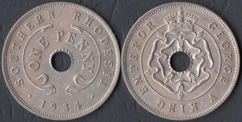 Южная Родезия 1 пенни 1934